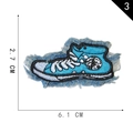 Denim blue canvas shoe embroidery patch with fringe edges, size 6.1 x 2.7 cm - Blue High Top Shoe Style (3)