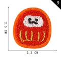 Dharma doll embroidered patch in orange and red colors with size dimensions 2.5x2.3cm - Orange Daruma Style (9)