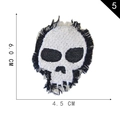 Skull embroidery patch in black and white finish, size 6.0 x 4.5 cm for DIY clothing - Black And White Skull Style (5)