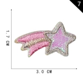 Pink and gold embroidered shooting star patch for clothes, size 1.7cm by 3.0cm - Pink Meteor Style (7)