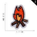Self-adhesive embroidered patch featuring a miniature campfire design, size 2.2x1.7 CM - Campfire Bonfire Style (3)