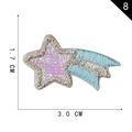 Pink and blue comet unicorn embroidery patch with laser finish measuring 1.7x3.0 cm - Blue Comet Style (8)