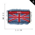 U.K. flag embroidered denim patch with fringe edges, 5.8cm x 3.0cm skull style - UK Flag Style (8)