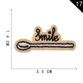 Unicorn smile embroidery patch with spoon shape on beige felt for DIY clothing - Smile Spoon Style (17)