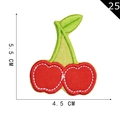 Red cherry embroidered patch for clothing DIY, measuring 5.5cm height and 4.5cm width - Cherry 15