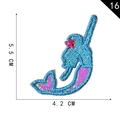 Blue and purple sequin unicorn mermaid embroidery patch with 5.5cm x 4.2cm dimensions - Blue Purple Mermaid Style (16)