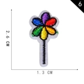 Mini colorful windmill embroidery patch with vibrant stitching details and 2.6cm height - Colorful Pinwheel Style (6)