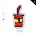 Cartoon red drink cup embroidery patch with 2.4cm height and 1.3cm width dimensions - Red Drink Cup Style (9)