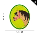 Écusson brodé tête de cheval sur feutre vert fluo de 5,3 x 4,5 cm pour accessoires - Tête de Cheval (8)