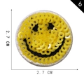 Round yellow sequin smiley face patch embroidery applique with 2.7 cm size measurement - Yellow (6)
