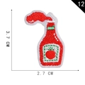 Self-adhesive tomato ketchup bottle embroidery patch 3.7 x 2.7 cm for clothing - Ketchup Bottle Style (12*)