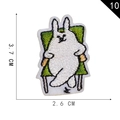 Embroidered cartoon rabbit patch sitting on green chair size 3.7x2.6 CM DIY applique - Rabbit on Chair Style (10)