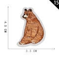 Embroidered cartoon brown bear patch with adhesive backing for DIY clothing decor - Sitting Little Brown Bear Style (15)