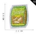 Green embroidered crisps snack patch, iron-on clothing accessory, 3.0 x 2.5 CM size - Green Crisps Bag Style (10*)