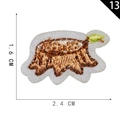 Cartoon brown bear camping embroidery patch variant style 13 with self-adhesive backing - Mini Stump Style (13)