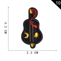 Violin embroidery patch with gold moon details and 4.2cm height size guide - Black String Instrument Style (10)