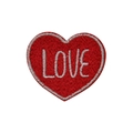 Écusson brodé cœur rouge classique avec texte LOVE blanc pour décoration de vêtements - Cœur Rouge-LOVE