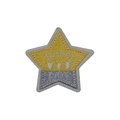Star-shaped embroidered patch featuring yellow and silver tones with HAPPY DAYS text - Yellow Star-HAPPY