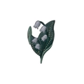 Exquisite Lily of the Valley floral embroidery patch with green leaves and white petals - Lily of the Valley