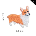 Simpatica toppa ricamata Corgi per abbigliamento, accessorio termoadesivo largo 3,7 cm - Stile Cane Corgi (J)