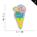 Embroidered double-scoop ice cream patch in pink and green with size 5.0x2.7cm - Ice Cream Style (2)