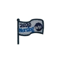 Nursing 2020 self-adhesive embroidered flag patch with blue lettering on white base - Nursing Flag-2020