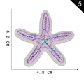Purple starfish embroidered patch with blue details and white felt border for DIY crafts - Starfish Style (5)