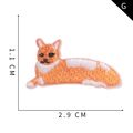 Toppa ricamata a forma di gatto arancione e bianco, 1,1 cm x 2,9 cm, con trama intrecciata - Stile Gatto Arancione (G)