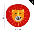 Round lion cartoon embroidery patch in red and yellow for DIY clothing accessories - Lion Style (6)