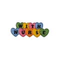 Self-adhesive colorful heart embroidery patch with WITH NURSE text embroidery - Colorful Hearts-WITH NURSE