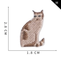 Toppa ricamata a gatto marrone per vestiti, altezza 2,8 cm con dettagli intrecciati - Stile Gatto Marrone (H)