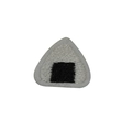 Self-adhesive onigiri rice ball embroidery patch with white threads and black seaweed detail - Seaweed Onigiri