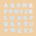 Set of 26 white embroidered alphabet patches A-Z for DIY clothing and fabric repairs - Small White Full Alphabet