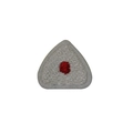 Embroidered onigiri rice ball patch with red plum blossom center for DIY sewing craft - Plum Onigiri