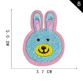 Blue and pink bunny cartoon embroidery patch, size 5.0x3.7cm for DIY clothing decor - Rabbit Style (8)
