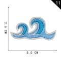 Blue and white wave cartoon animal embroidery patch, dimensions 5.0cm x 2.6cm - Sea Wave Style (11)