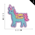 Écusson brodé licorne bleu et rose, 3,5x3,2 cm, autocollant pour décoration de vêtements - Licorne Bleu Cyan (1)