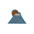 Self-adhesive embroidery patch featuring a Mount Fuji and rising sun cartoon design - Mount Fuji Sunrise