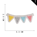 Écusson brodé de fanions colorés 5,3cm x 2,0cm pour customisation de vêtements DIY - Motif Banderole (7)