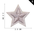 Self-adhesive lavender star embroidery patch for clothing DIY decoration 2.0x2.0cm - Silver Gray Star (8)