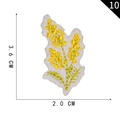 Self-adhesive yellow floral embroidery patch with 3.6x2.0 cm dimensions and detailed stitching - Yellow Floral (10)