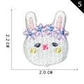 Cute white cartoon bunny embroidery patch with blue floral crown, 2.2 cm by 2.0 cm size - Rabbit Head Style (5)