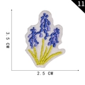 Lavender flower embroidery patch in purple and green with dimensions 3.5 cm x 2.5 cm - Purple Lavender (11)