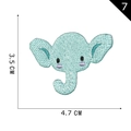 Light blue cartoon elephant embroidery patch for clothing, size 3.5cm x 4.7cm - Elephant Style (7)
