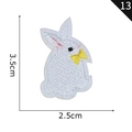 Self-adhesive white rabbit embroidery patch with yellow bow, size 3.5cm by 2.5cm - White Rabbit (13)