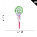 Lollipop embroidered patch with green spiral top and purple bow, 6.2cm x 2.4cm size - Lollipop Style (10)
