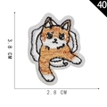 Self-adhesive orange and white cartoon cat embroidery patch with dimensions 3.8 x 2.8 cm - Orange White Cat (40)