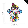 Embroidered snowman patch with Snow Fun text and dimensions 5.8 CM by 4.5 CM - Snowman Pattern (1*Irregular*Christmas)