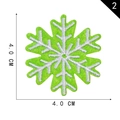 Green snowflake embroidery patch for clothing DIY crafts, 4cm size variant - Snowflake Pattern (2*Irregular*Christmas)