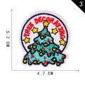 Embroidered Christmas tree patch with Tree Decorating text measuring 5.2x4.7 CM - Christmas Tree Pattern (3*Irregular*Christmas)